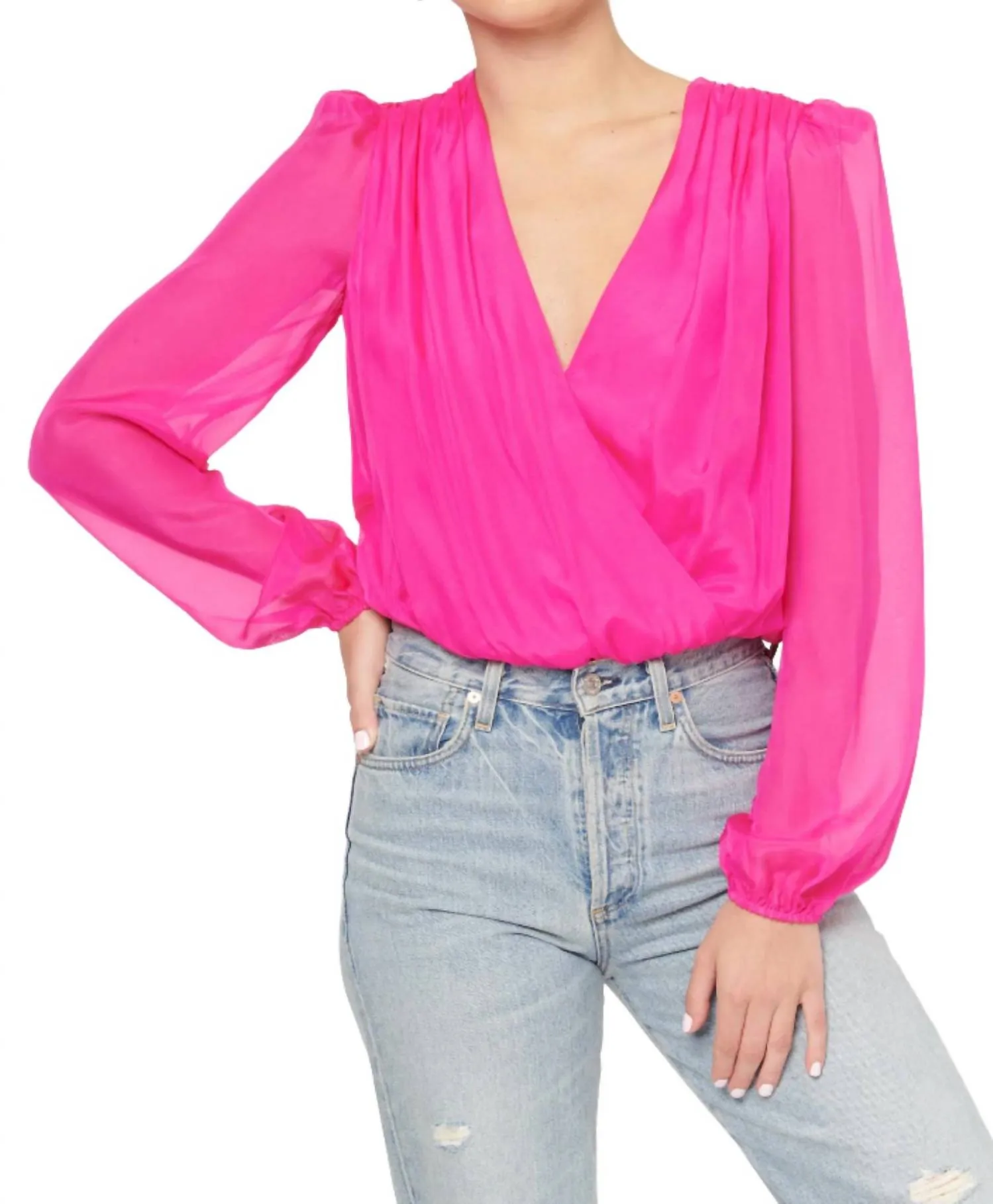 Isa Bodysuit In Neon Pink