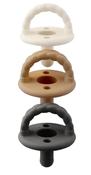 Itzy Ritzy Sweetie Soother Silicone Pacifier 3pk Coffee   Cream