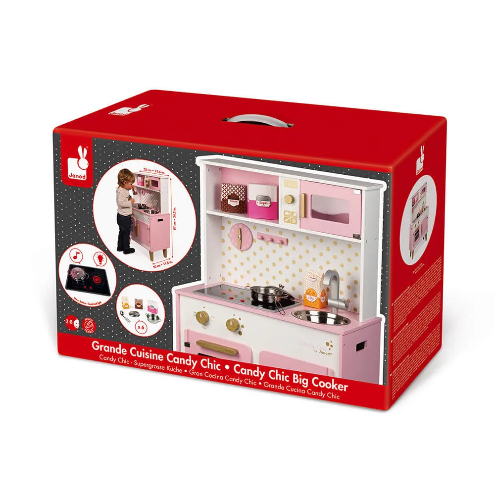 Janod - Candy Chic Big Wooden Kitchen -  For children from the Age of 3