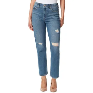 Jessica Simpson Womens Spotlight Denim Distressed Straight Leg Jeans