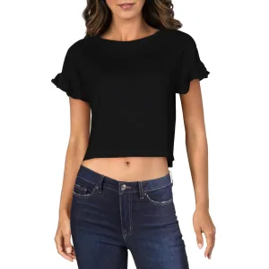 Juniors Womens Cut Out Tie Back Crop Top