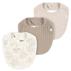 Just Born by Gerber Baby Neutral 3-Pack Bibs - Tan Babykids Gerber