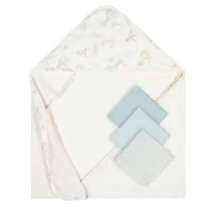 Just Born Hooded Towel and Washcloth Set - Desert Cactus Babykids Gerber