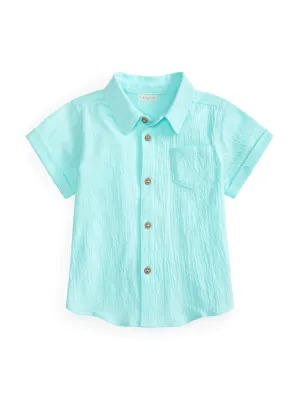 Kids Boy Textured Shirt,Light Blue
