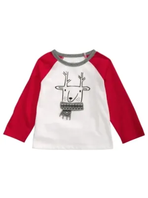 Kids Boy's Graphic Printed Top,Red/White