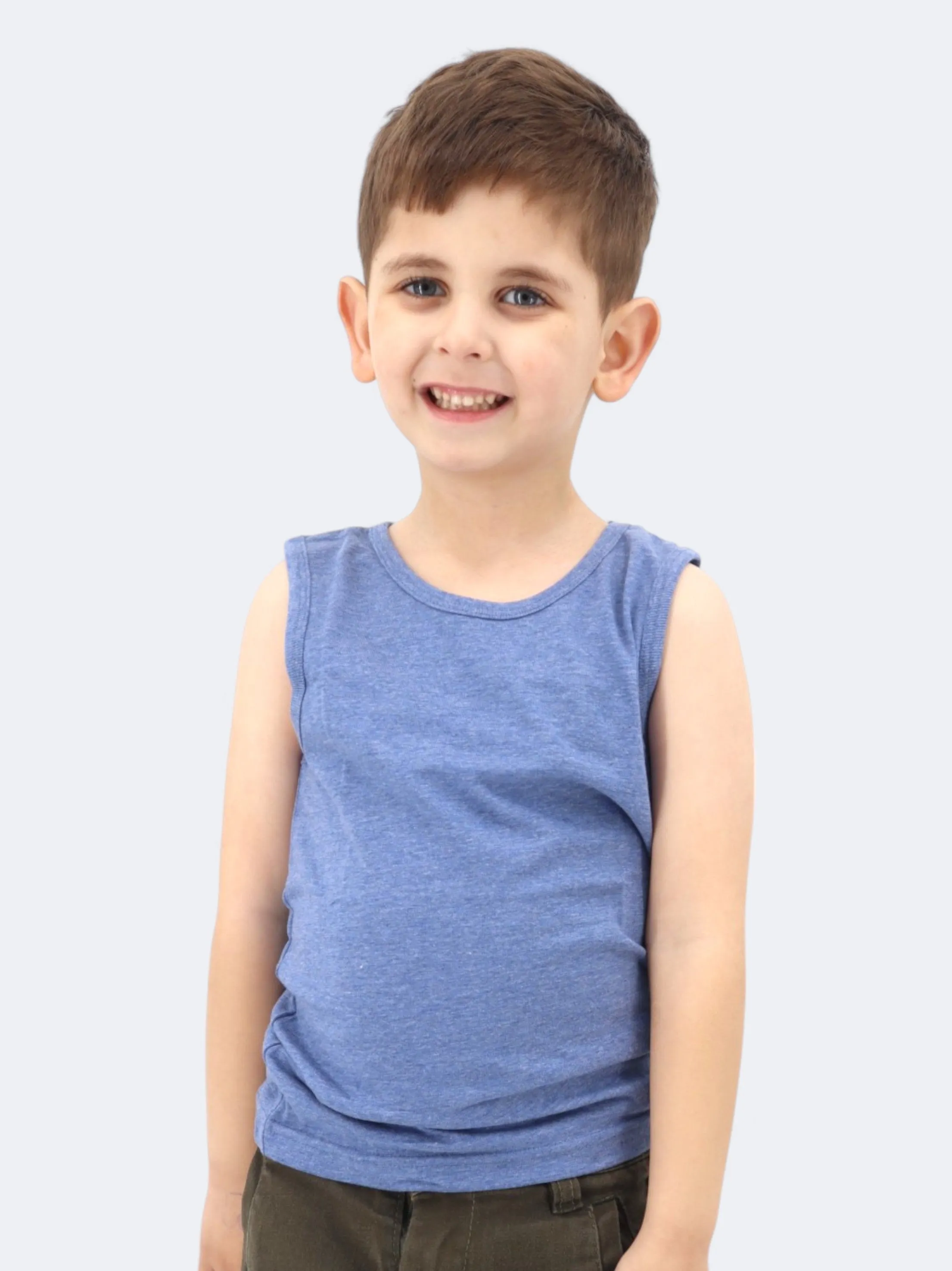 Kids Boy's Plain Tank Top,Blue