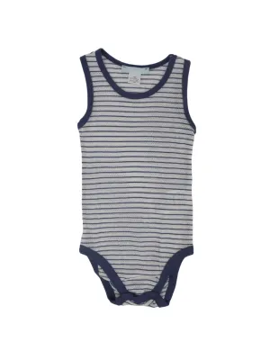 Kids Boy's Striped Bodysuit,White/Blue