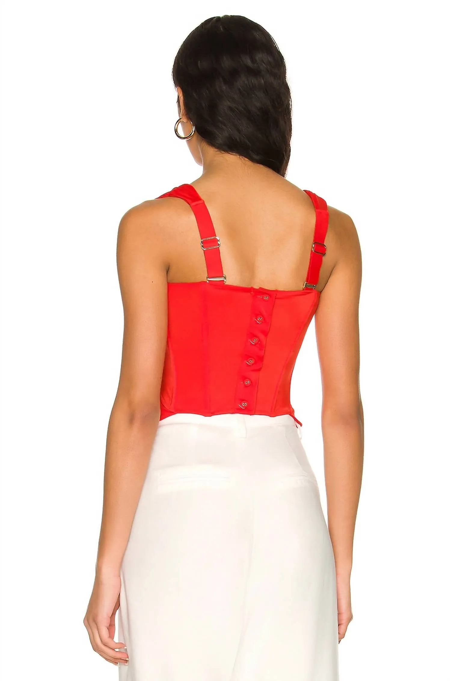 Knock Out Corset Top In Blood Orange