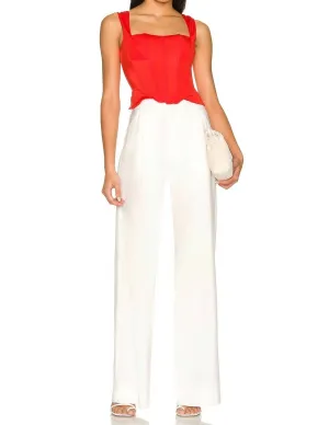 Knock Out Corset Top In Blood Orange