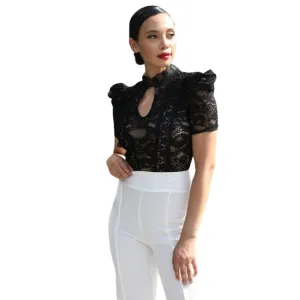 Lace Bodysuit W/front Key Hole Opening Details