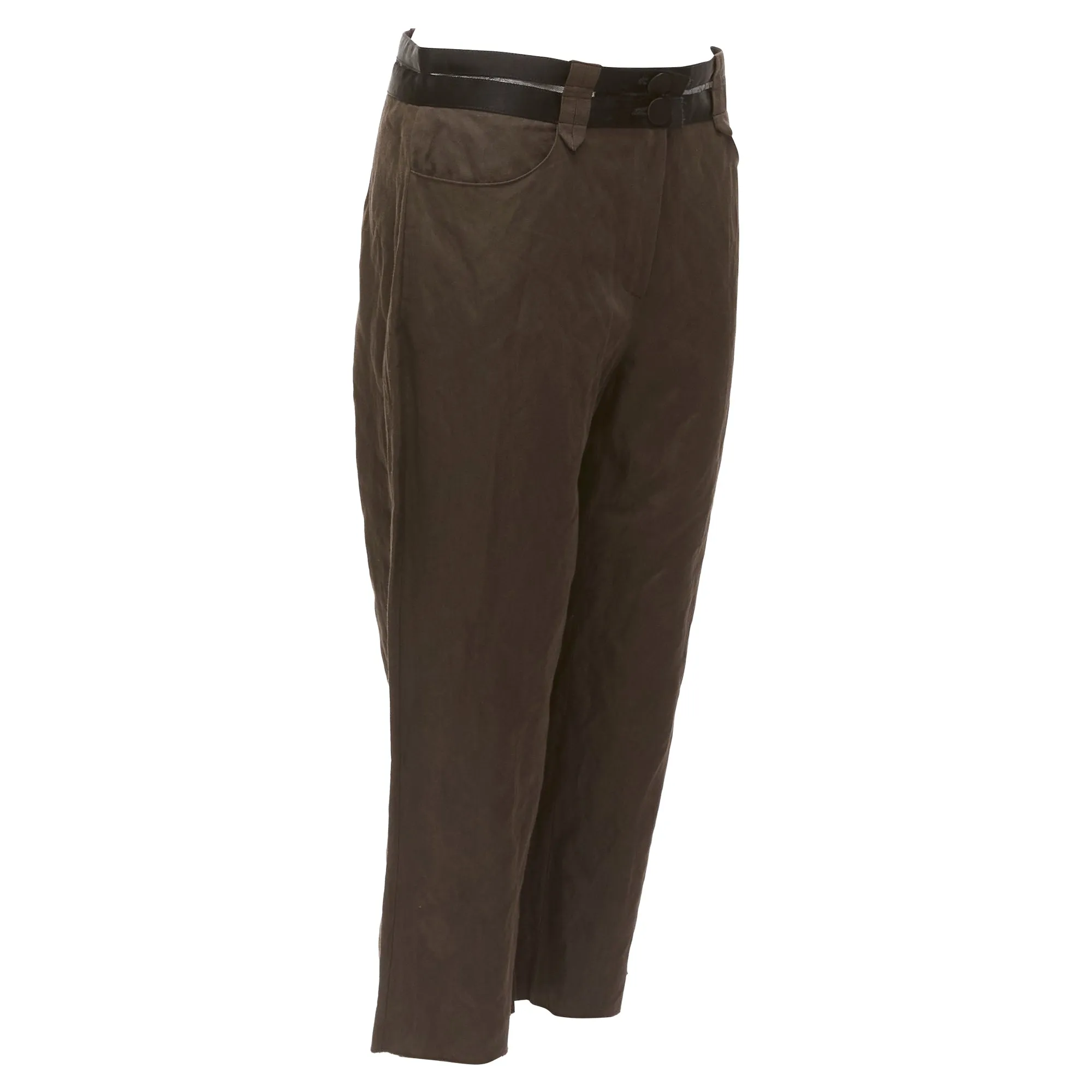 Lanvin Cotton Blend Sheer Waistband Crop Pants