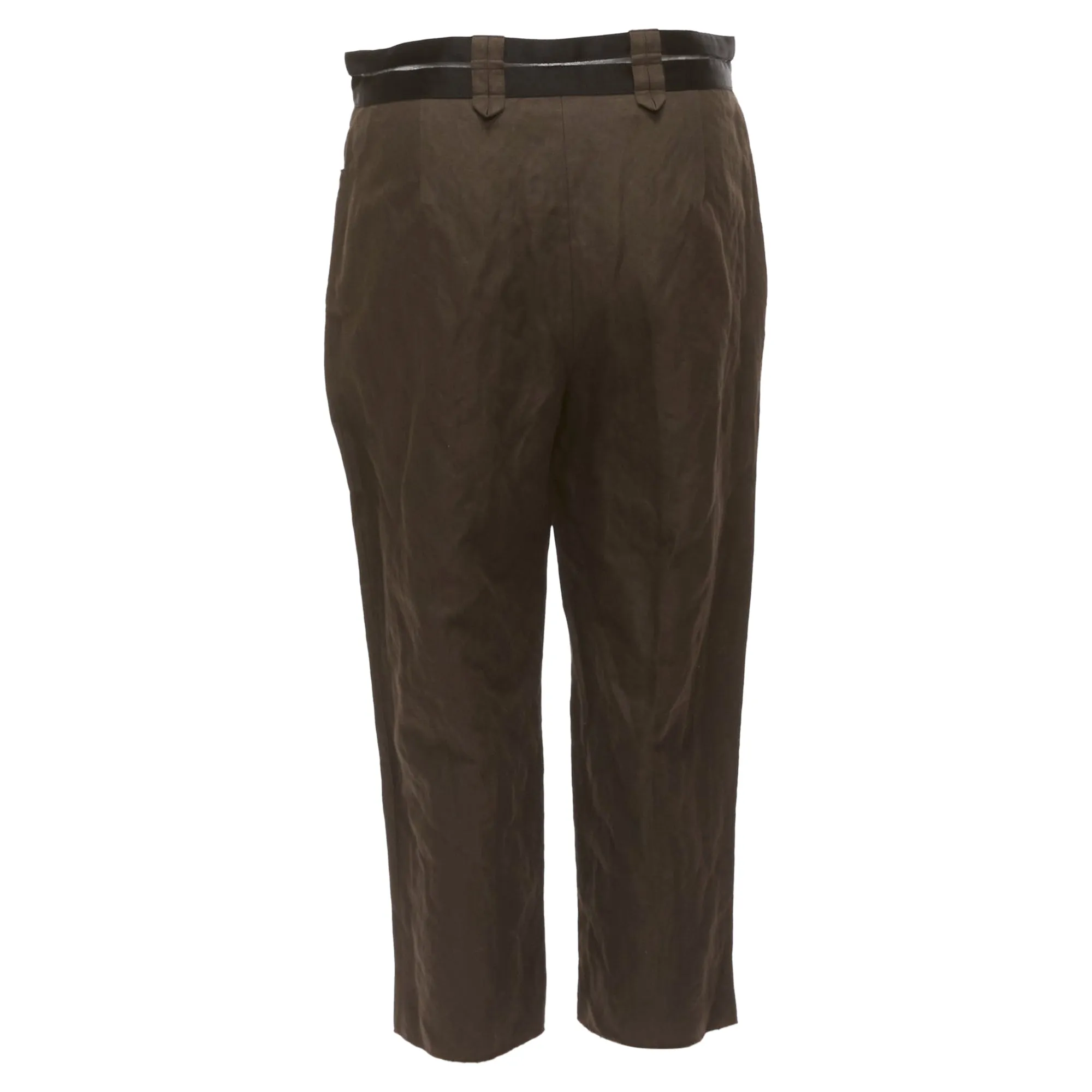 Lanvin Cotton Blend Sheer Waistband Crop Pants