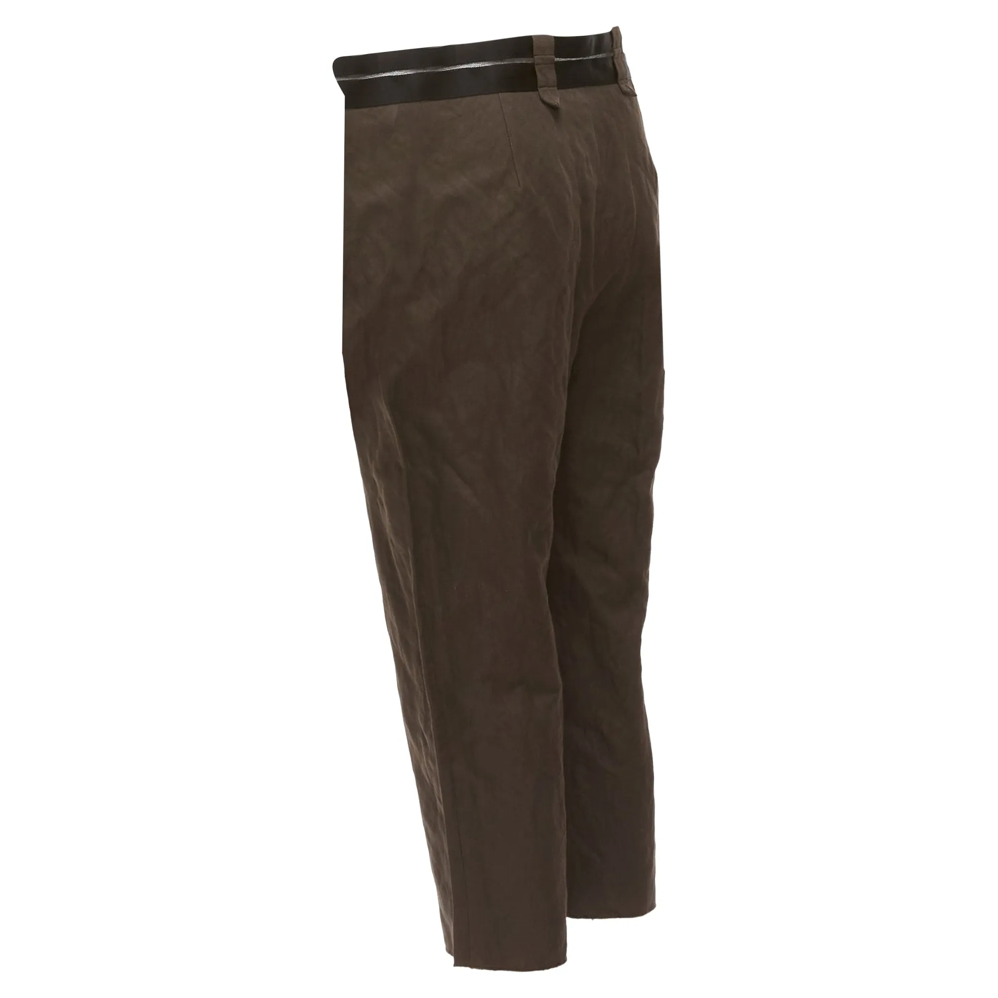 Lanvin Cotton Blend Sheer Waistband Crop Pants
