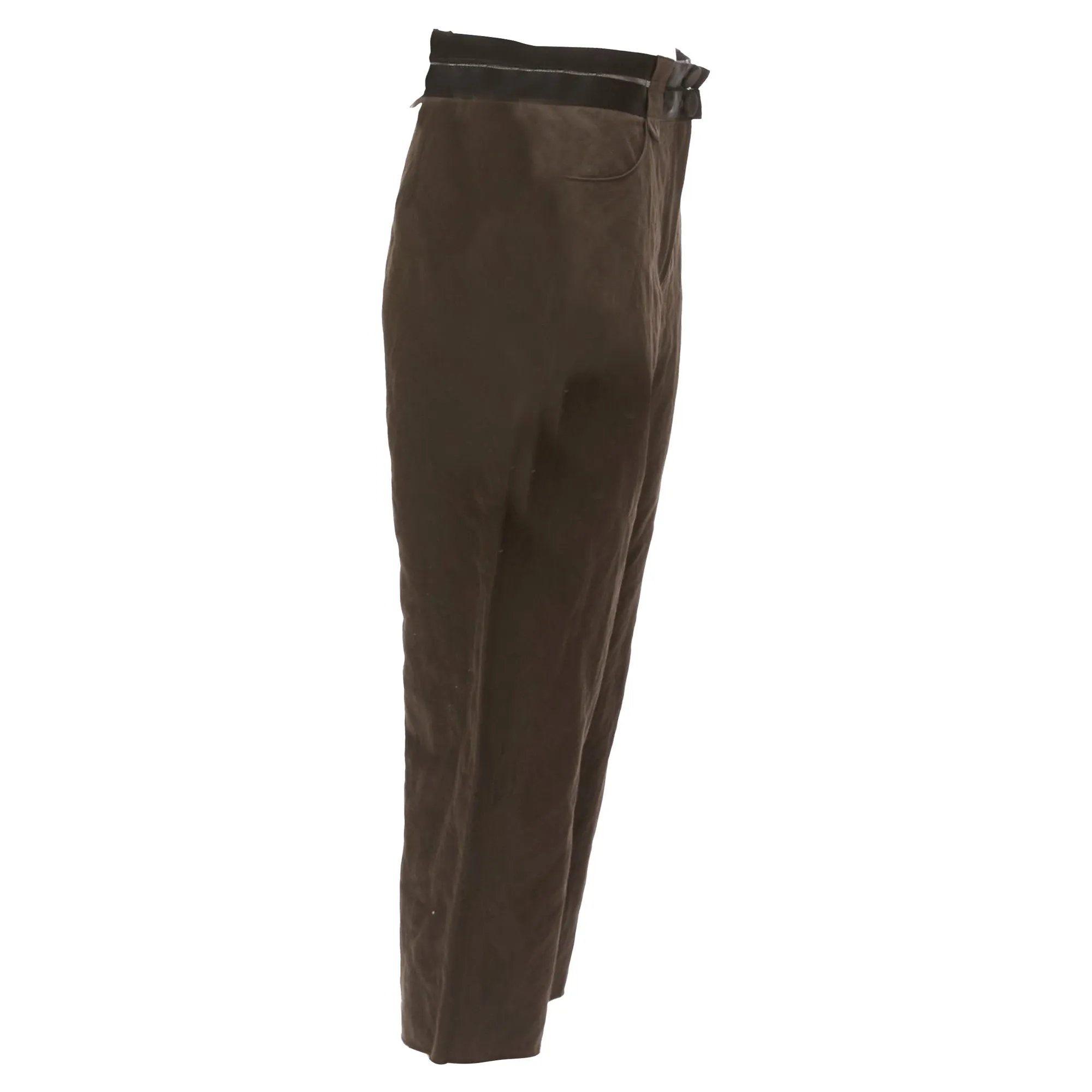 Lanvin Cotton Blend Sheer Waistband Crop Pants