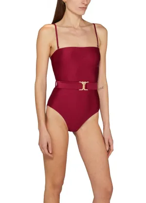 Lexi Bandeau Swimsuit In Ruby