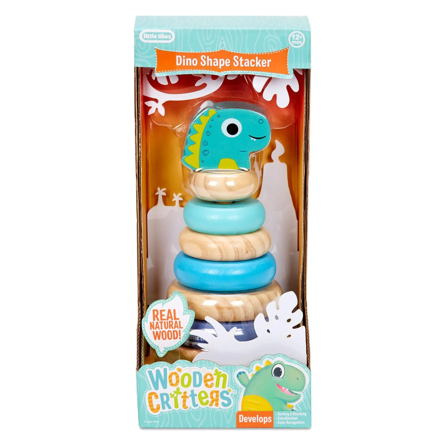 Little Tikes - Wooden Critters Shape Stacker - Dino