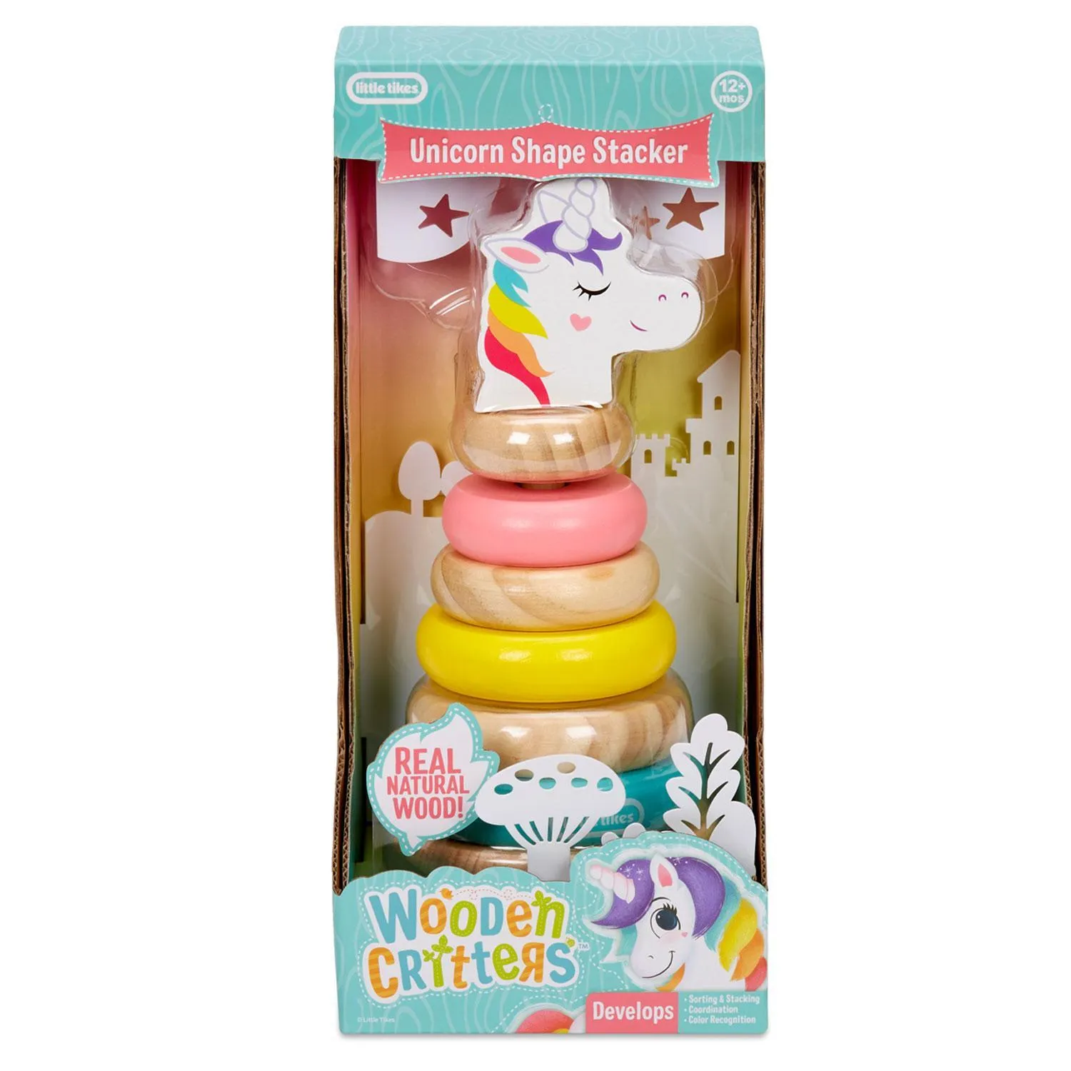 Little Tikes - Wooden Critters Shape Stacker - Unicorn