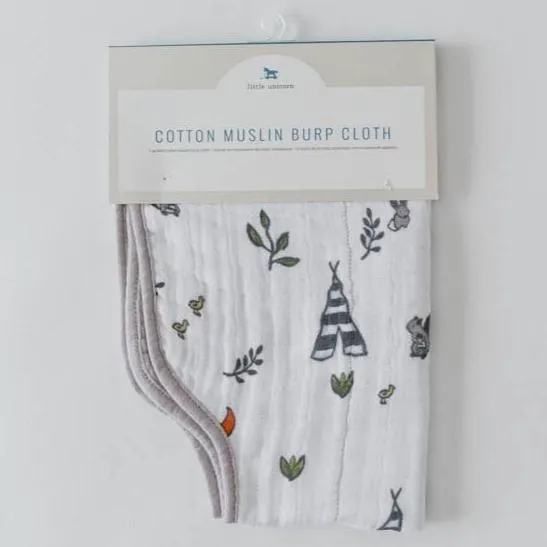 Little Unicorn Cotton Muslin Burp Cloth - Forest Friends