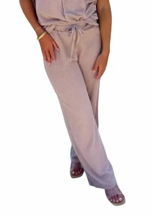 Liyah Ribbed Pant In Tan
