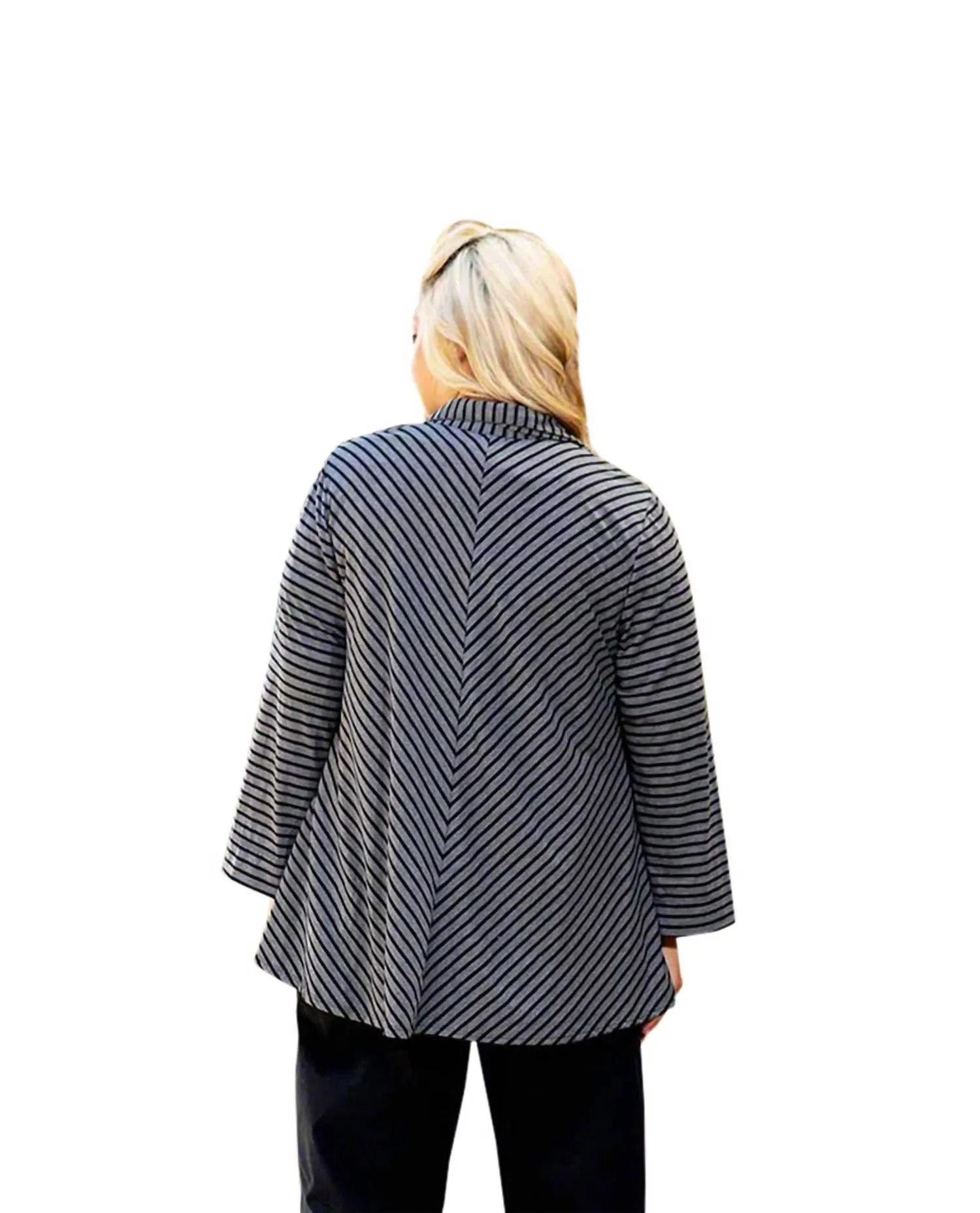 Long Sleeve Gemma Shirt Jacket - Plus Size In Gray