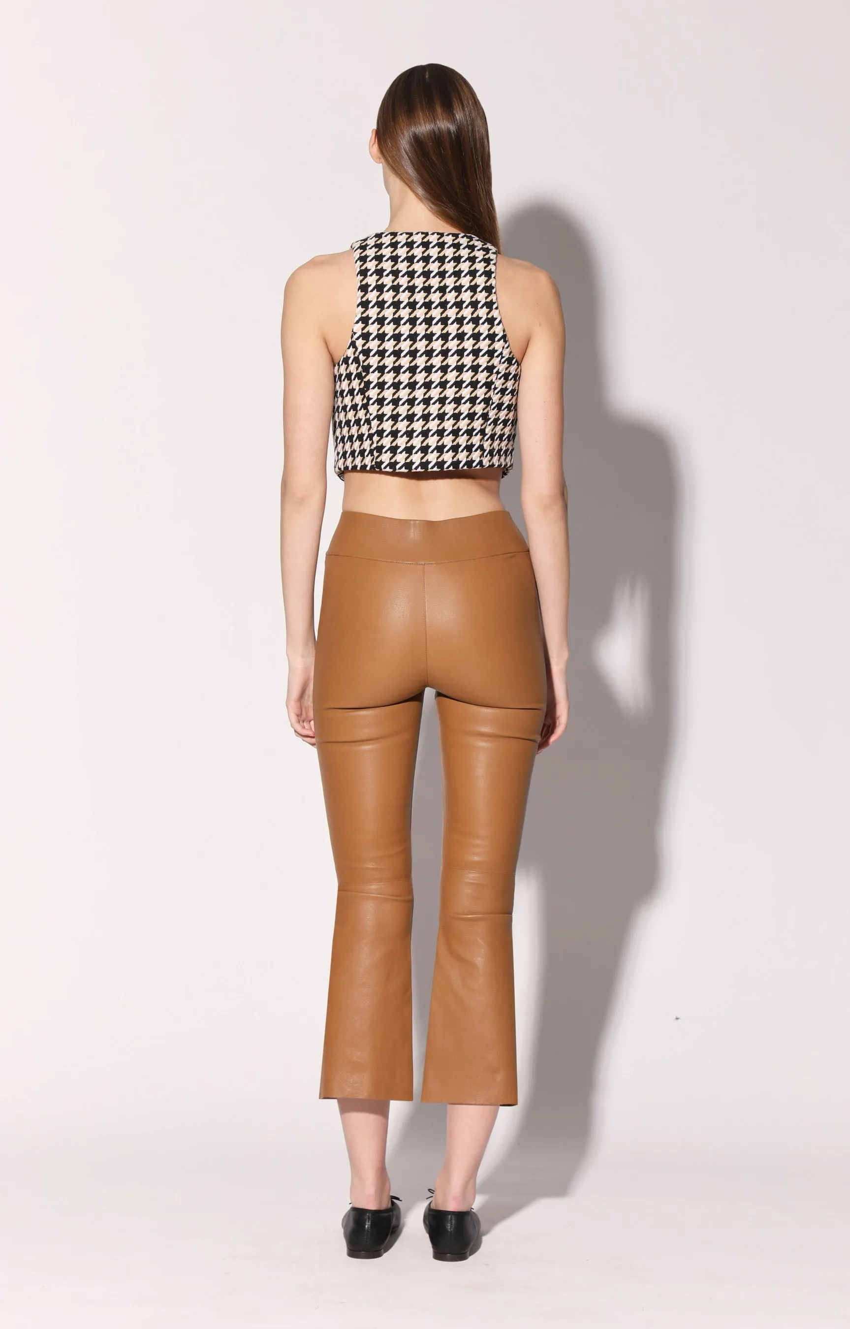 Luisa Pant, Camel - Stretch Leather