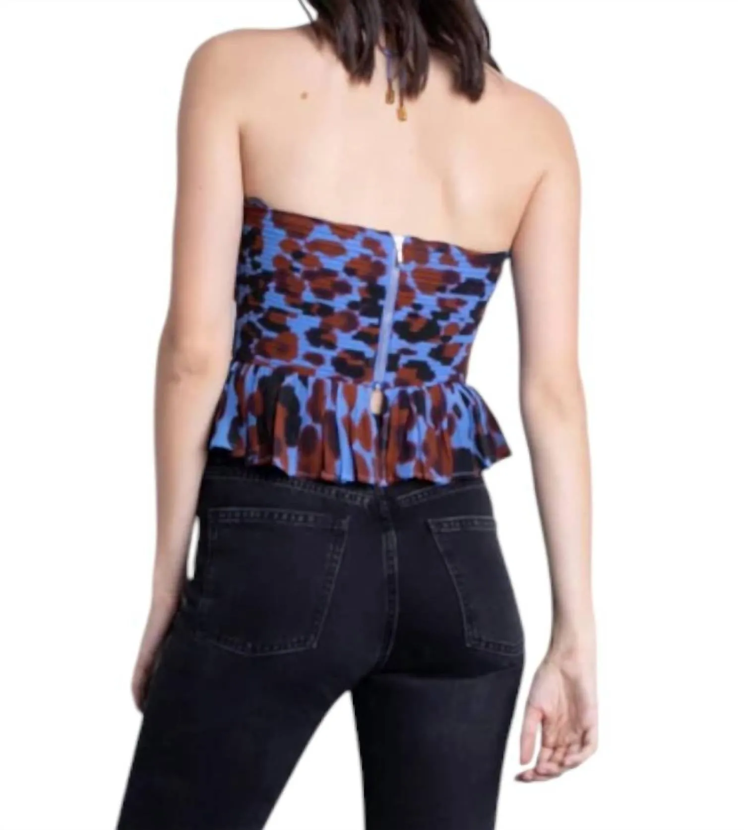 Malwa Print Top In Blue