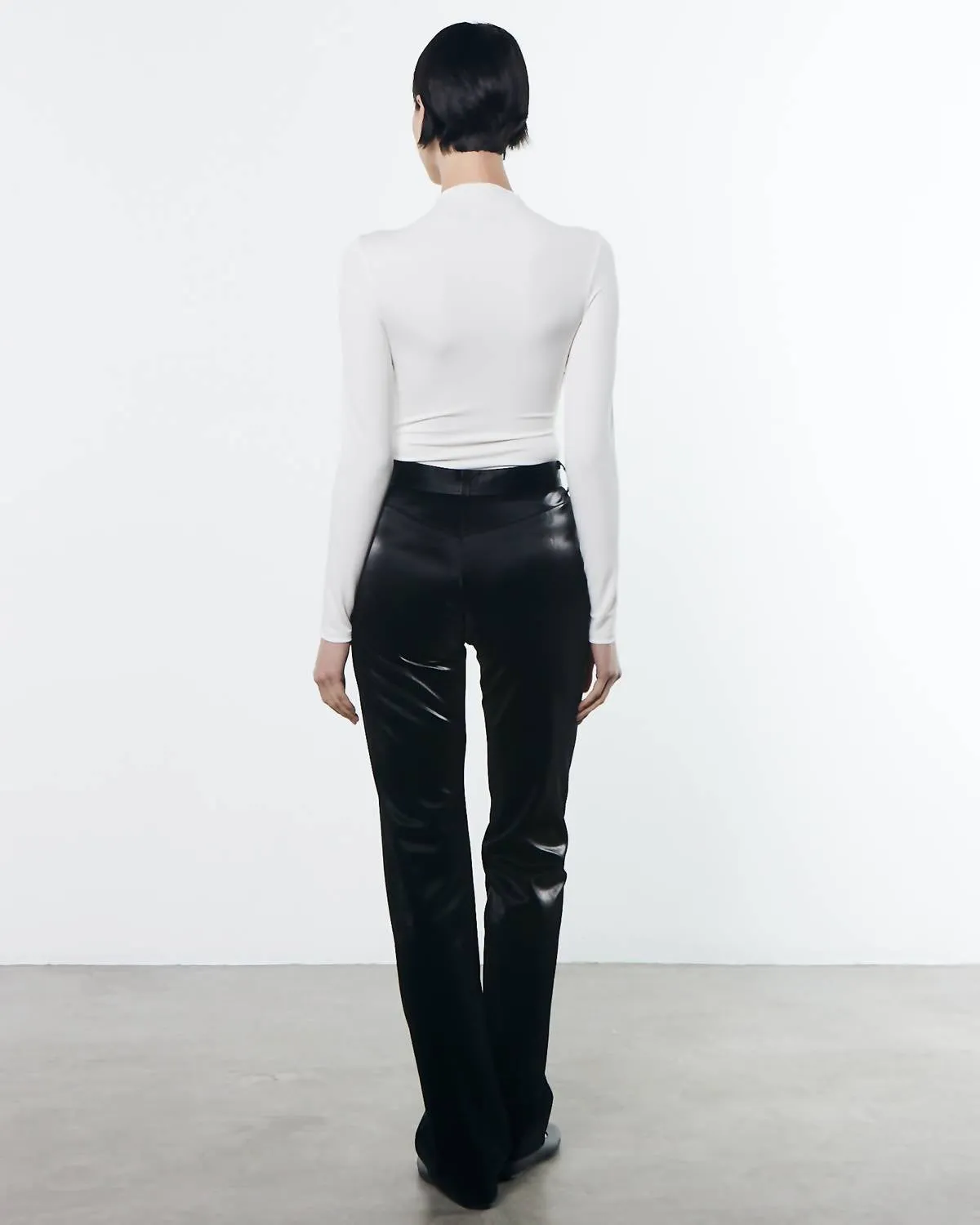 Matte Jersey L/s Wrap Bodysuit In Off White