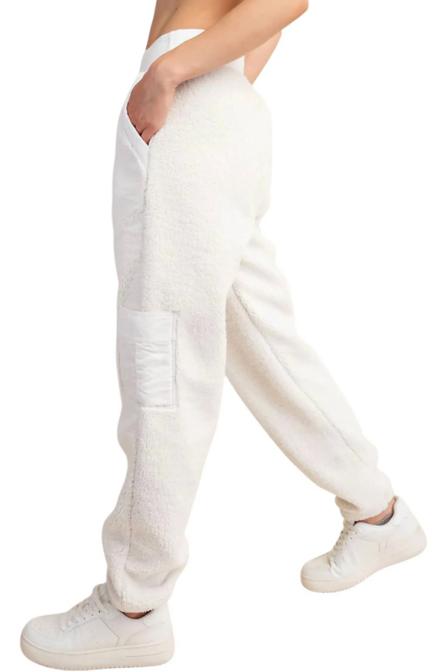 Micro Sherpa Pants In Ivory