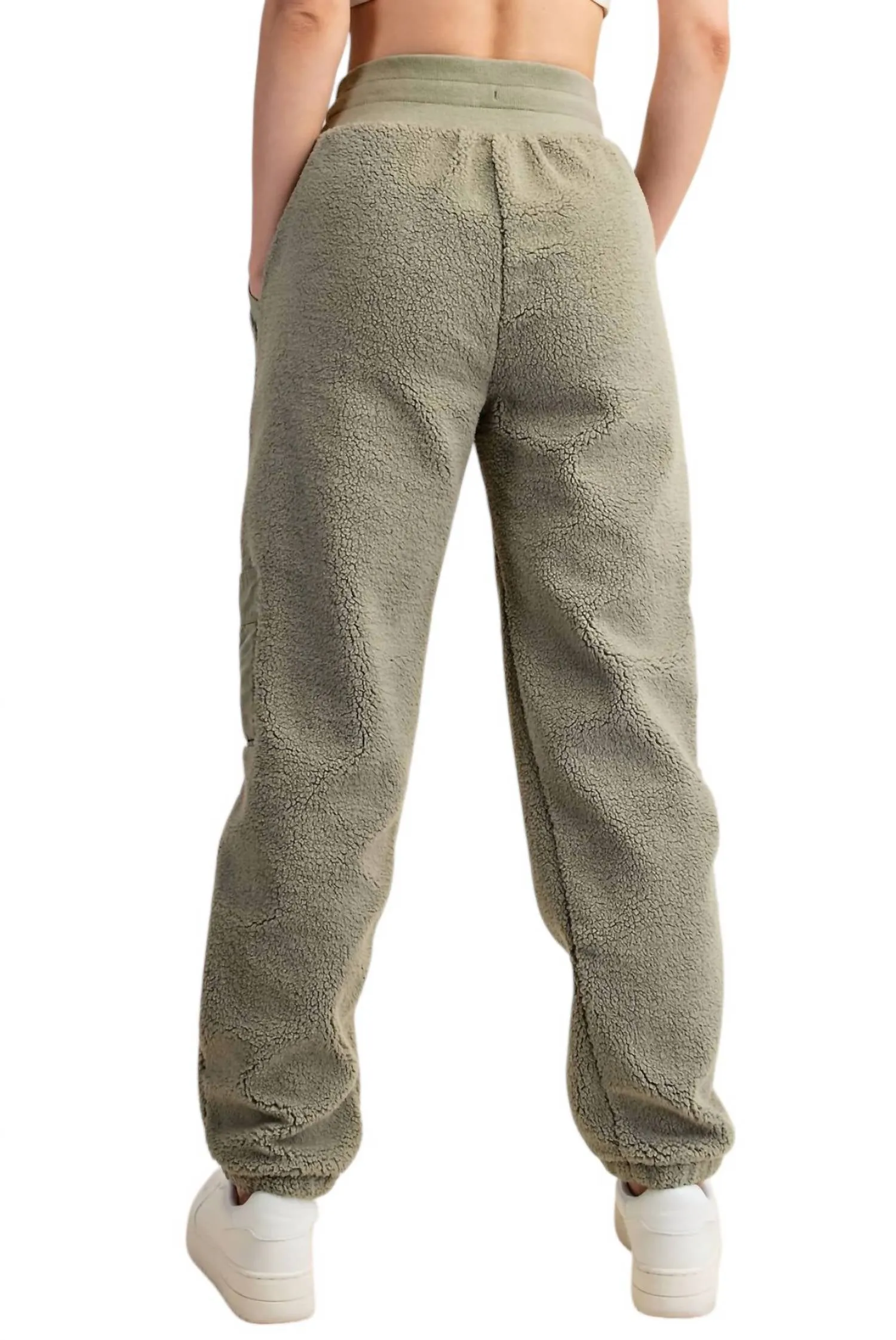 Micro Sherpa Pants In Sage