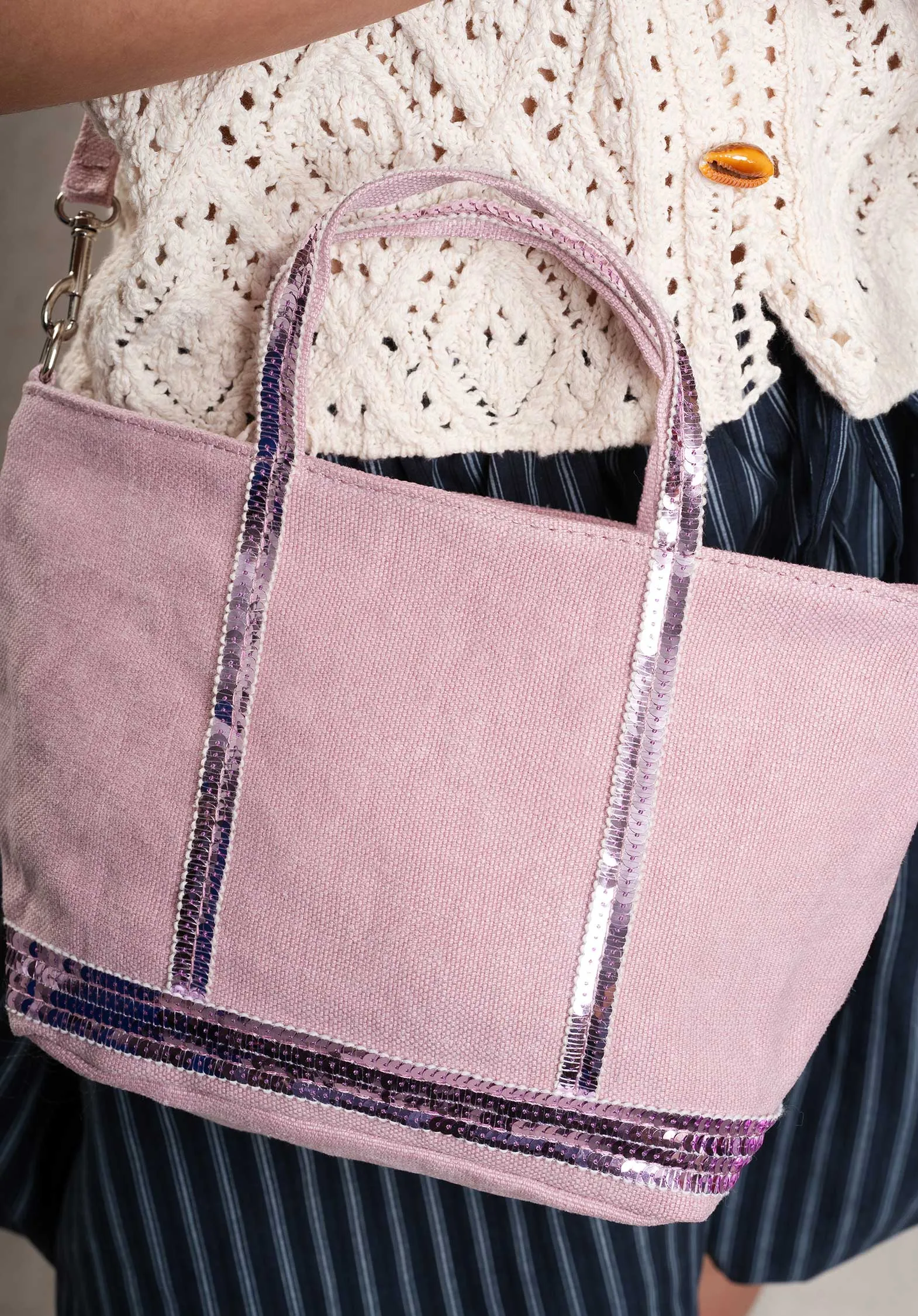 Mini Bag Linen Cabas Xs Ve31-v40410 Rose-Ancien