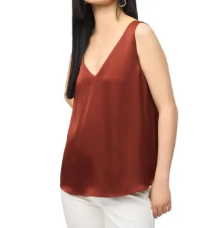 Minimalist Casual Tank Top In Cinnamon