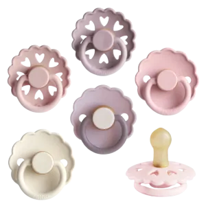 MUSHIE Frigg Natural Rubber Blooming Love Pacifier (6-Pack)