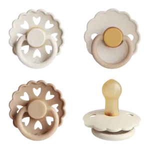MUSHIE Frigg Natural Rubber Snowflake Dream Pacifier (4-Pack)