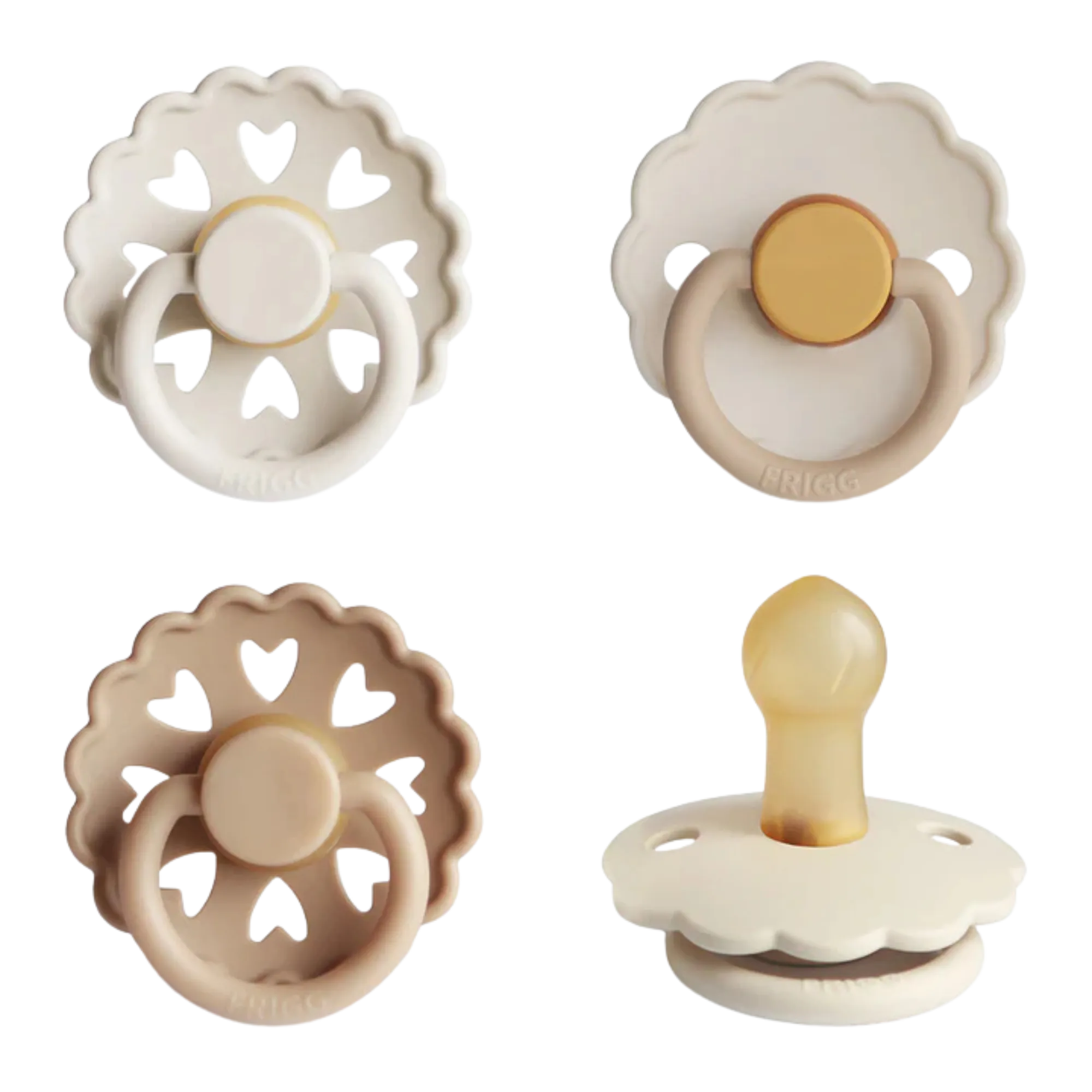 MUSHIE Frigg Natural Rubber Snowflake Dream Pacifier (4-Pack)