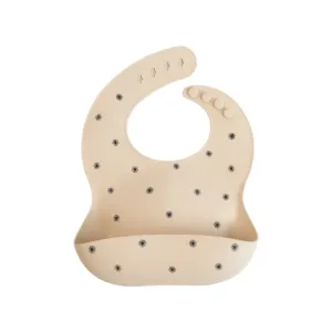 MUSHIE Silicone Baby Bib - Black Daisy