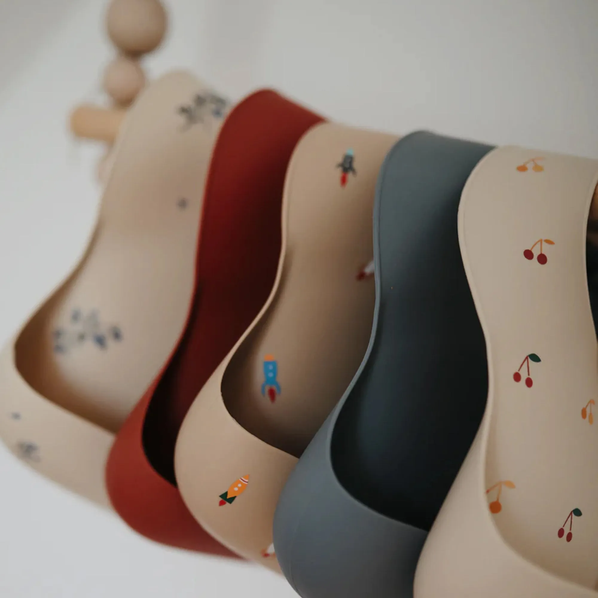 MUSHIE Silicone Baby Bib - Cherries