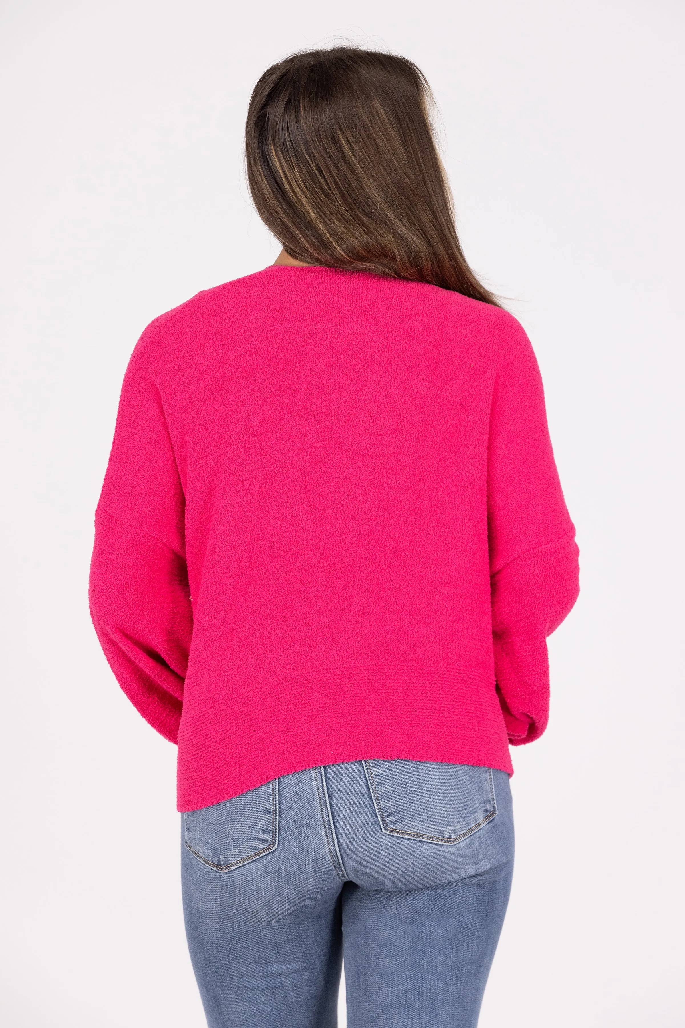Not The Girl I Was Women's Bright Fuzzy Long Sleeve Cardigan