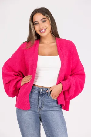 Not The Girl I Was Women's Bright Fuzzy Long Sleeve Cardigan
