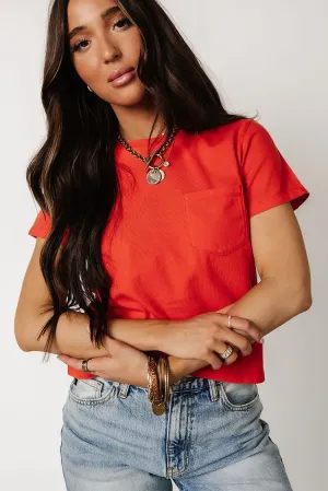 Oliver Pocket Tee - Red