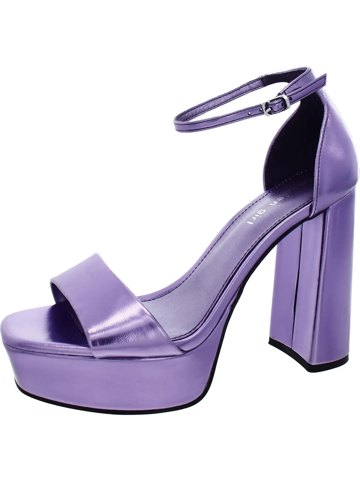 Omega Womens Patent Leather Ankle Strap Heels