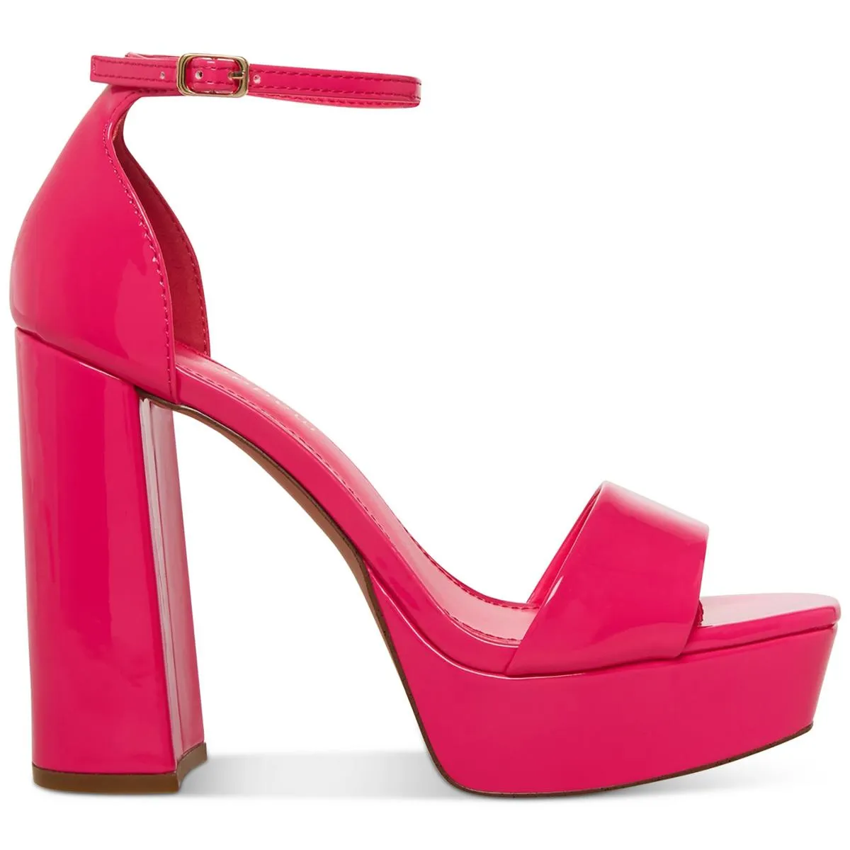 Omega Womens Patent Leather Ankle Strap Heels