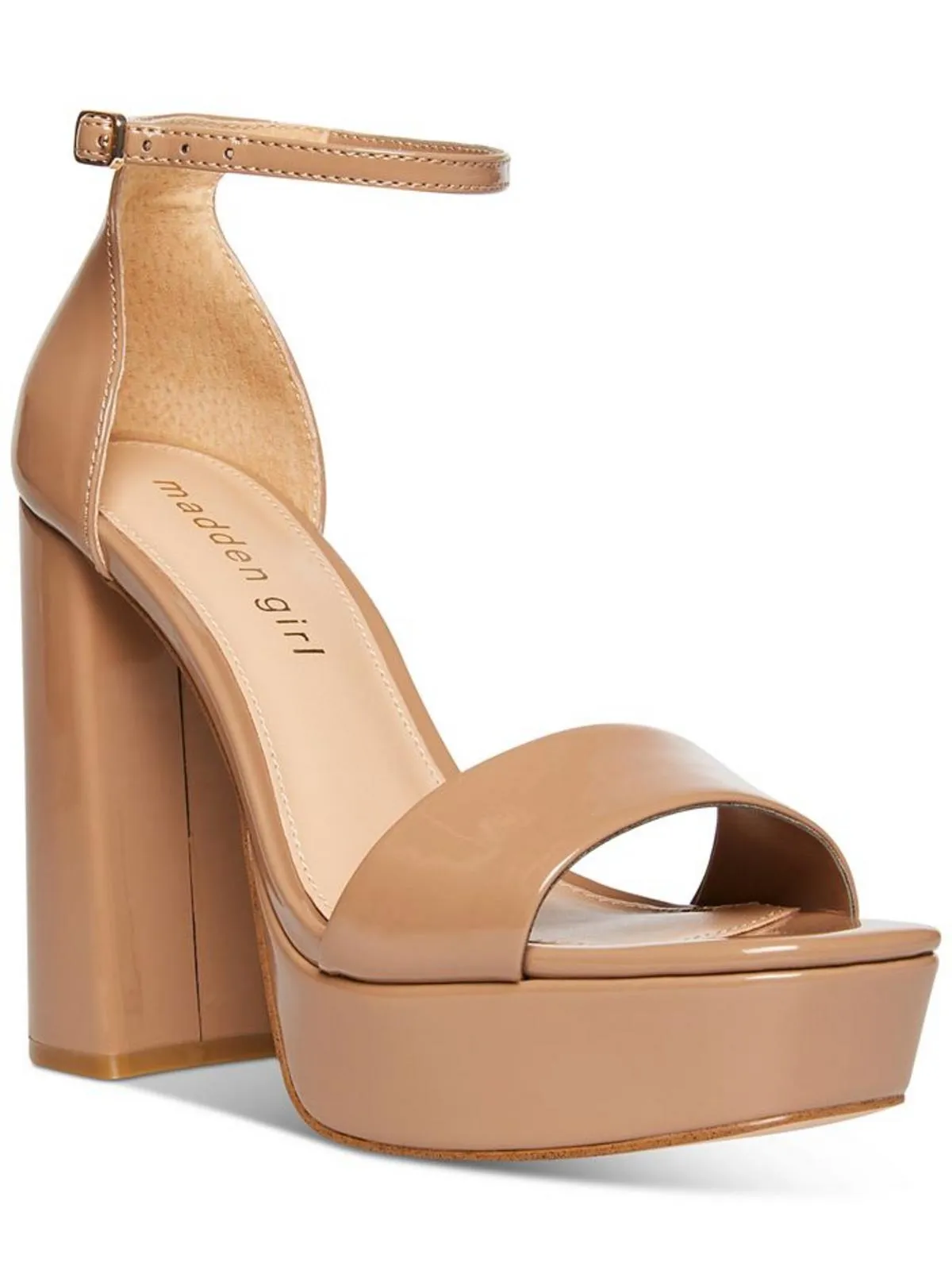 Omega Womens Patent Leather Ankle Strap Heels