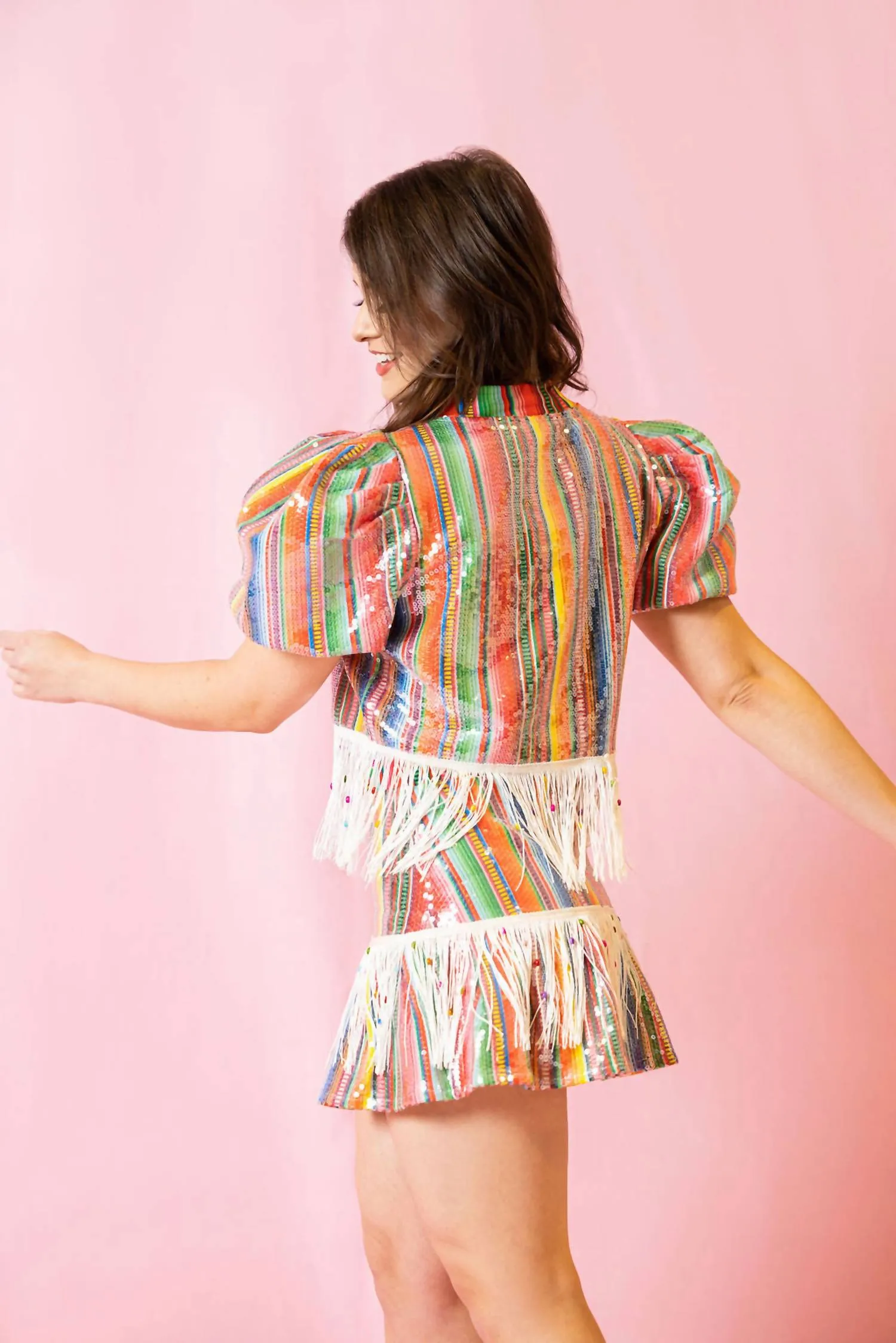 Party Fringe Top In Multi