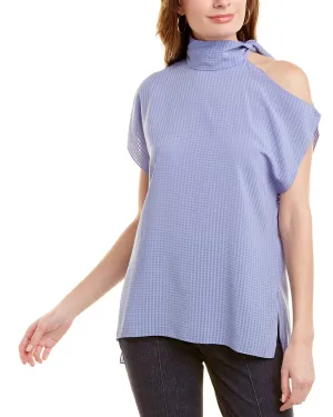 Pearl by Lela Rose Sheer Check Top