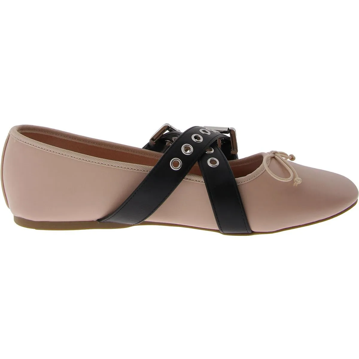 Pearll Crossband Ballet Womens Buckle Round Toe Ballet Flats