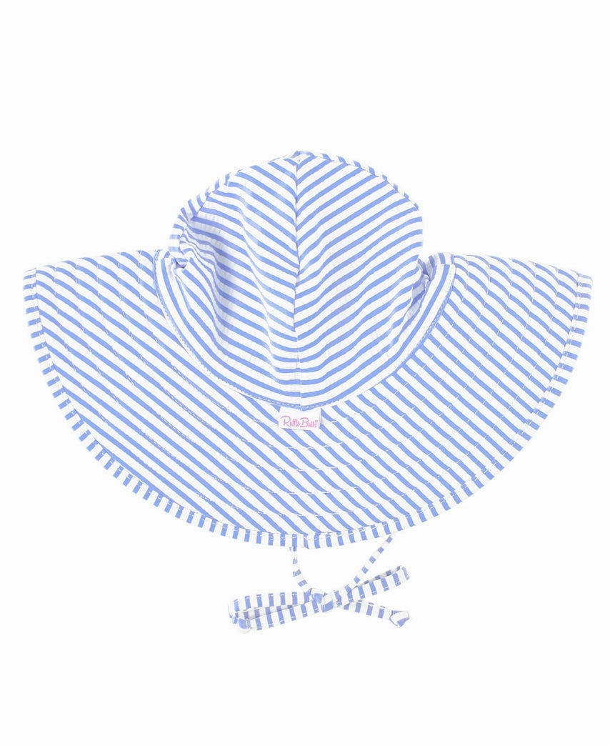 Periwinkle Blue Seersucker Swim Hat UPF 50 