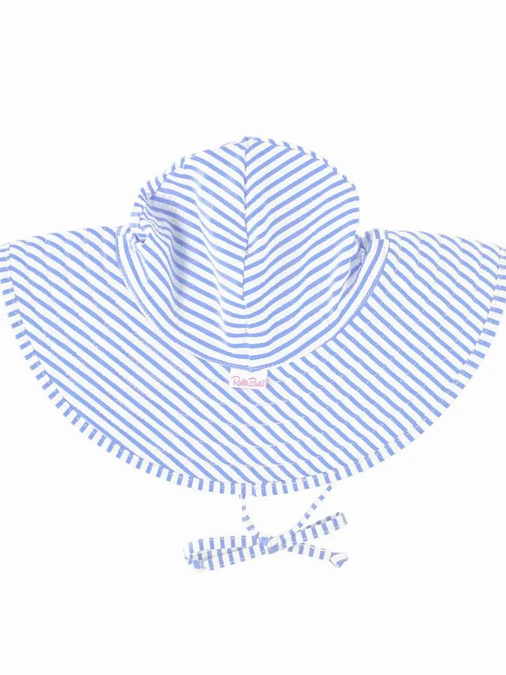 Periwinkle Blue Seersucker Swim Hat UPF 50 