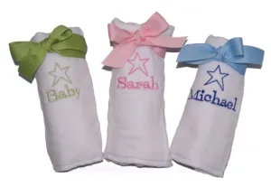 Personalized Star Diaper Burp Cloths With Name Babykids_Cute-As-Buttons