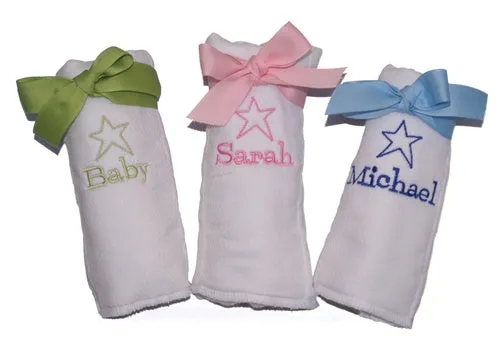 Personalized Star Diaper Burp Cloths With Name Babykids_Cute-As-Buttons