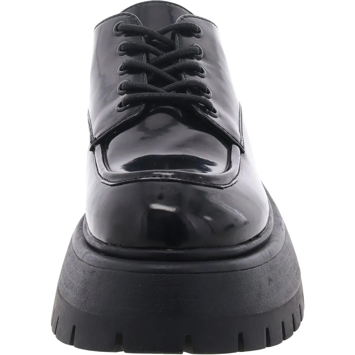 Philipa Womens Faux Leather Lace-Up Loafers